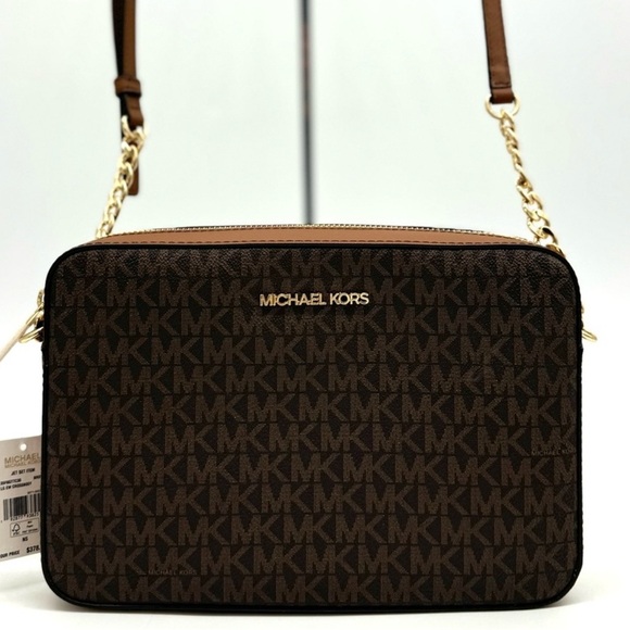 Michael Kors Large Jet Set Item EW Crossbody Bag Brown - Picture 1 of 9